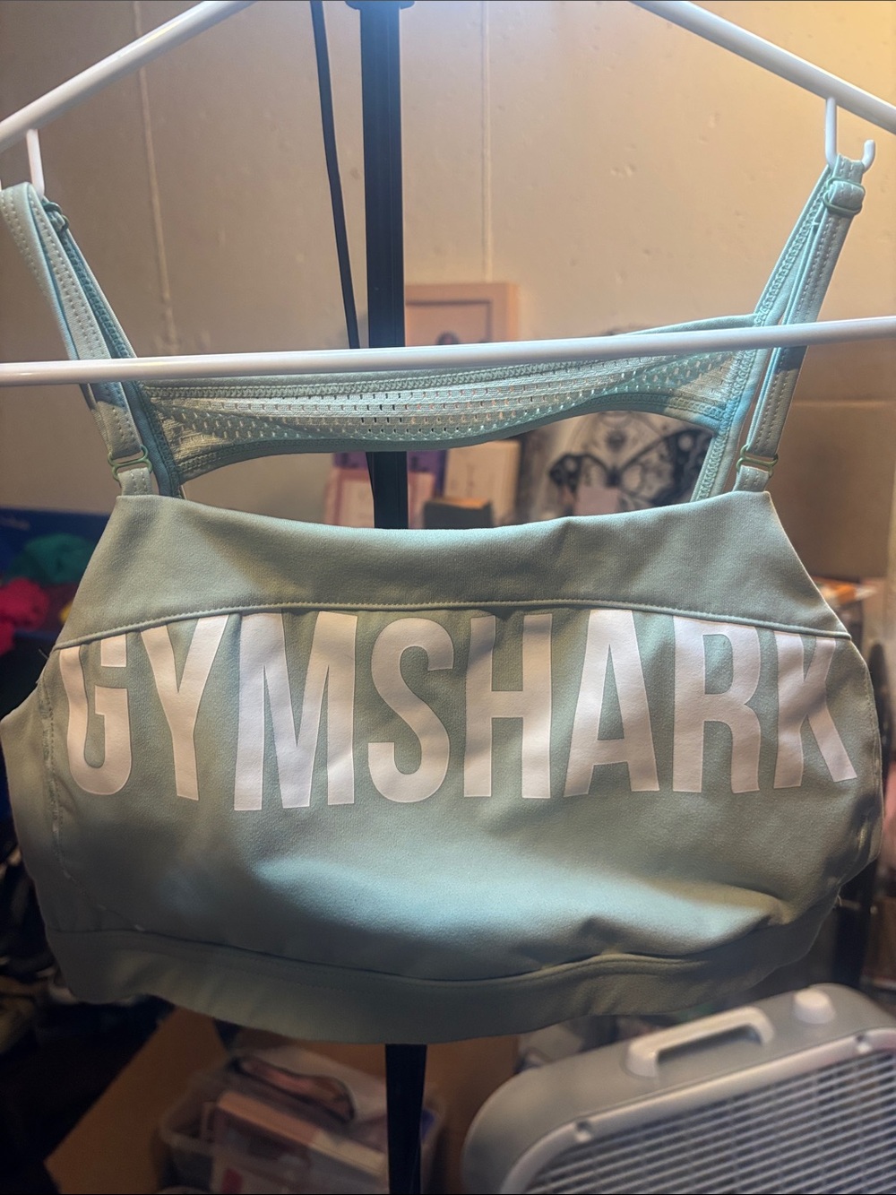 Gymshark mint green sport bra. No size tag.